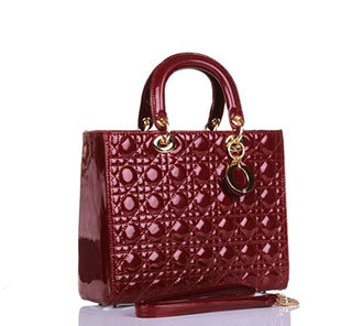 replica jumbo lady dior patent leather bag 6322 winered with gold